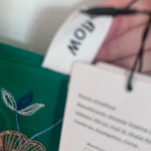 Shineflow Women's Short Sleeve Mexican Embroidered Floral Pleated size M - Picture 7 of 9